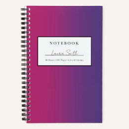 Purple and Magenta Ombré Personalised Notebook