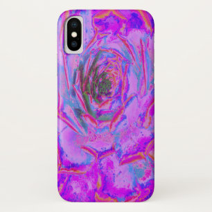 Purple and Magenta Succulent Sedum Rosette iPhone X Case