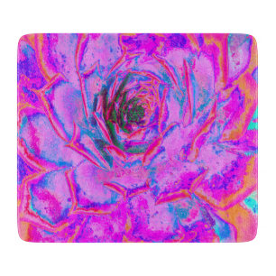 Purple and Magenta Succulent Sedum Rosette Cutting Board