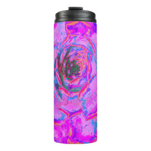Purple and Magenta Succulent Sedum Rosette Thermal Tumbler