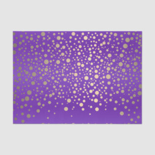 Purple and Metallic Gold Confetti Tissue Paper