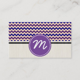 Purple and Navy Blue Chevron Zigzag Pattern 2 Business Card