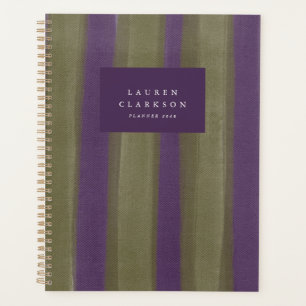 Purple and Olive Plaid Personalised Planner