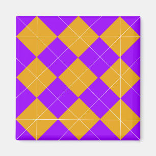 Purple and Orange Argyle Magnet