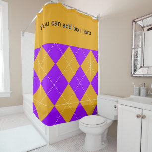 Purple and Orange Argyle Shower Curtain