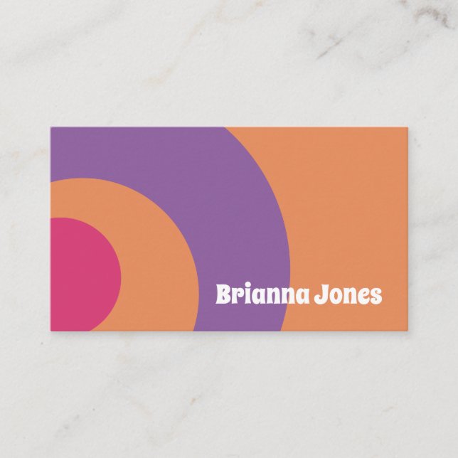 Purple and orange business card (Front)