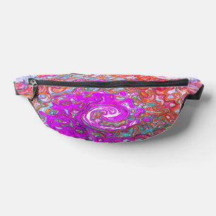 Purple and Orange Groovy Abstract Retro Swirl Bum Bags