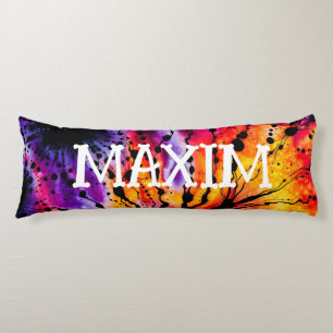 Purple and Orange Halloween Tie Dye Body Cushion