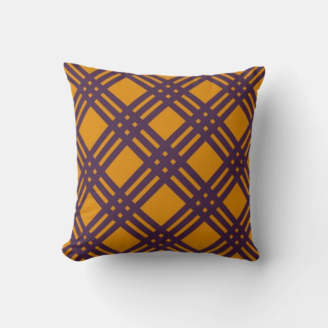 Purple and Orange Lattice Cushion (Front)