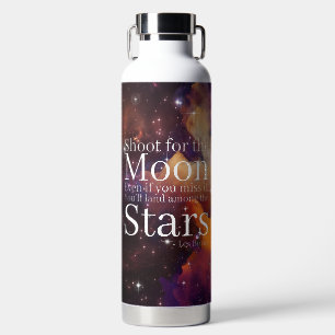 Purple and Orange Nebula with Inspirational Quote Water Bottle