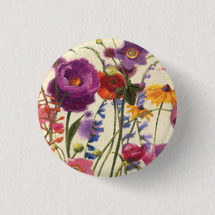 Purple and Orange Poppy Melody 3 Cm Round Badge