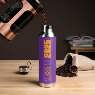 Purple and Orange School Colours Class Year Water Bottle