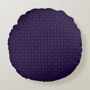 Purple and Orange School Spirit Sports Team Round Cushion