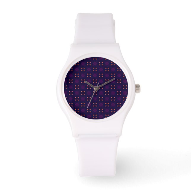 Purple and Orange School Spirit Sports Team Watch (Front)