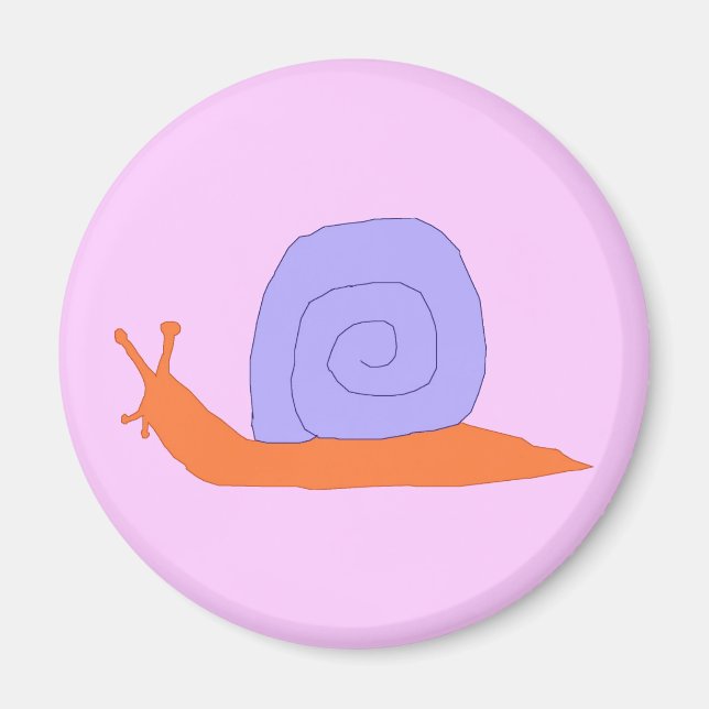 Purple and Orange Snail magnet (Front)