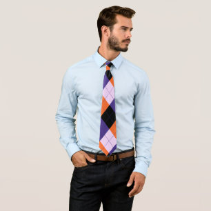Purple and orange striped tie