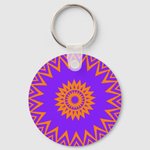 Purple and Orange Sun Rays Key Ring