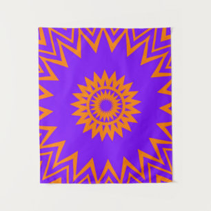 Purple and Orange Sun Rays Tapestry
