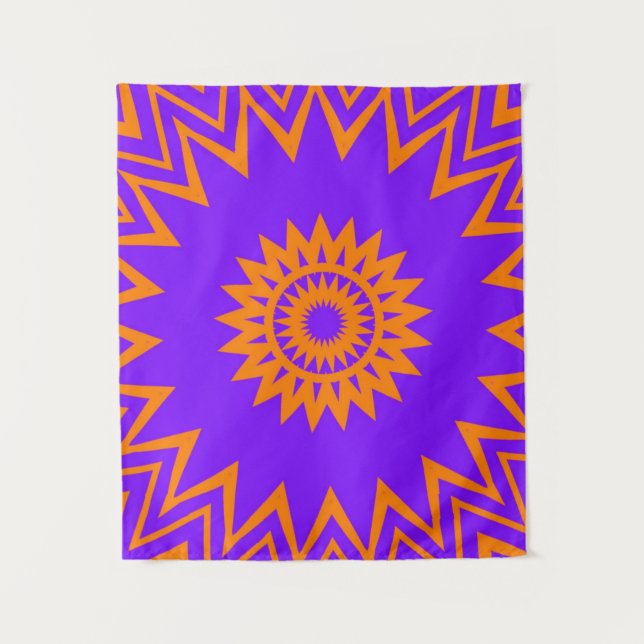 Purple and Orange Sun Rays Tapestry (Front)