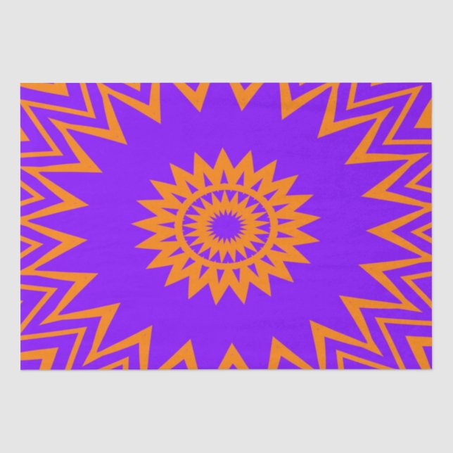 Purple and Orange Sun Rays  Tissue Paper (Front)
