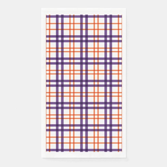 Purple and Orange Tartan   Napkin (Front)