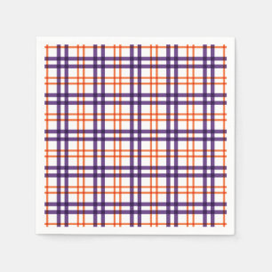 Purple and Orange Tartan  Napkin