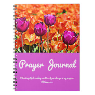 Purple And Orange Tulips Prayer Journal
