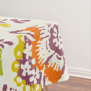 Purple and Orange Vintage Floral Pattern Tablecloth