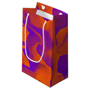 Purple and Orange Waves Pattern Small Gift Bag