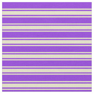 Purple and Pale Goldenrod Lines/Stripes Pattern Fabric