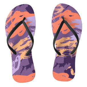 Purple and Peach Abstract Thongs