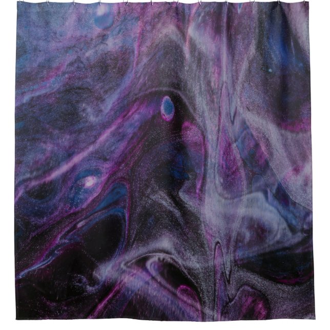 Purple and pink abstract painting shower curtain (Front)
