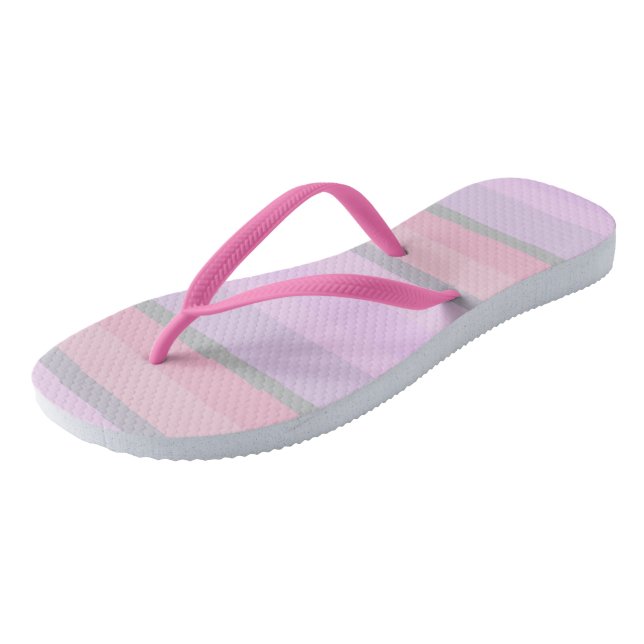 Purple and Pink Abstract Stripes Thongs (Angled)