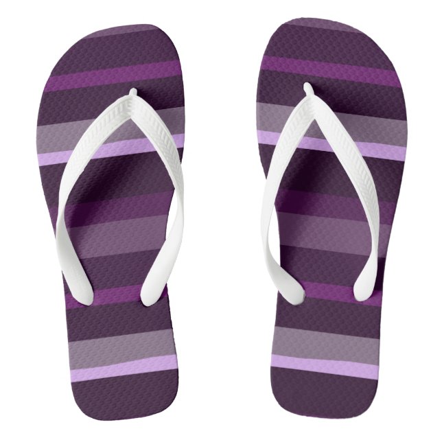 Purple and Pink Abstract Stripes Thongs (Footbed)