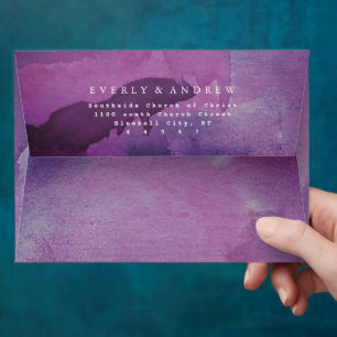 Purple and Pink Abstract Watercolor Pattern Envelope