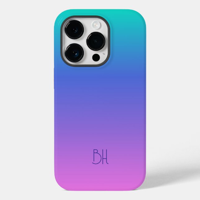 Purple and pink and turquoise ombre background  Case-Mate iPhone case (Back)