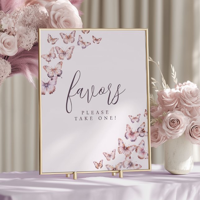 Purple and Pink Butterfly Baby Shower Favour Sign (Creator Uploaded)