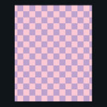 Purple And Pink Chequerboard Poster<br><div class="desc">Chequered Pattern – purple and pink chequerboard.</div>