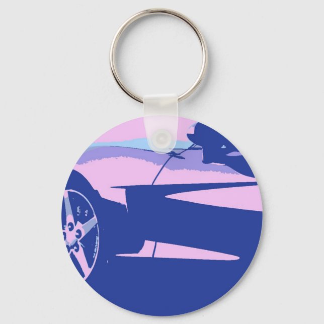 Purple and Pink Corvette Key Ring (Front)