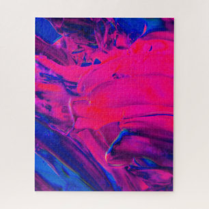 Purple and Pink Creative Painted Brushstrokes Jigsaw Puzzle
