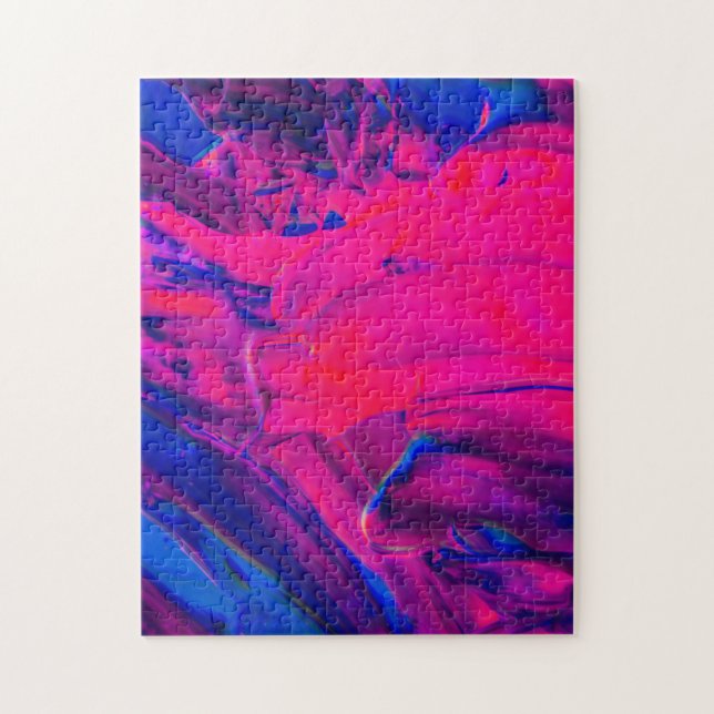 Purple and Pink Creative Painted Brushstrokes Jigsaw Puzzle (Vertical)