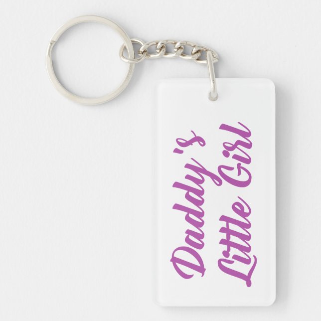 Purple and Pink Daddys Little Girl Key Ring (Front)