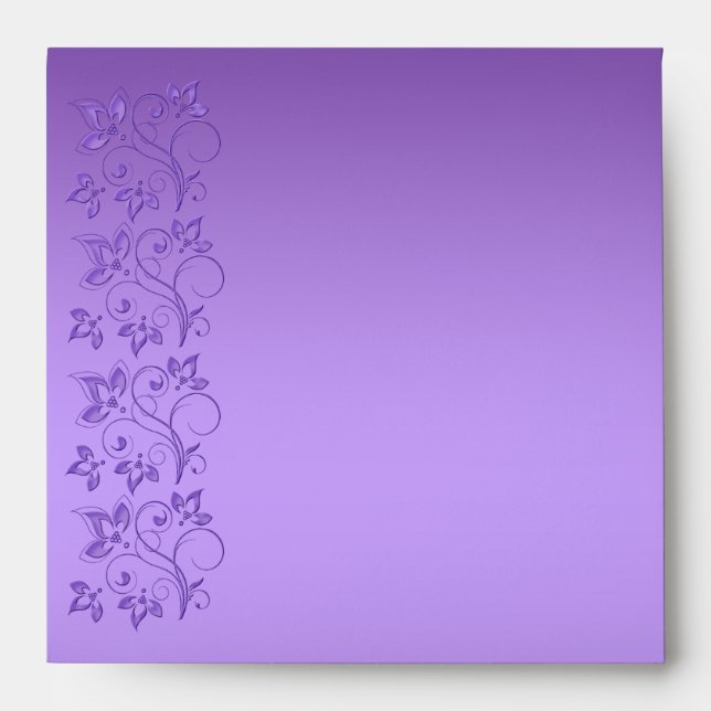 Purple and Pink Floral Envelope for 5.25" Square (Front)