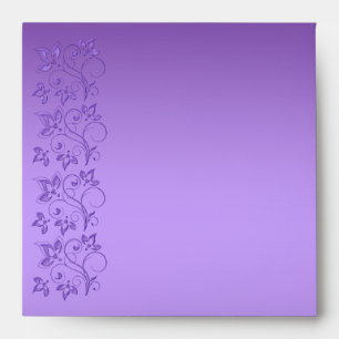 Purple and Pink Floral Envelope for 5.25" Square