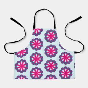 Purple and Pink Floral Shapes Apron