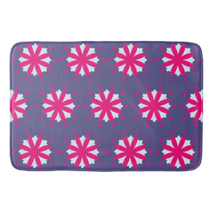 Purple and pink floral shapes illustration  bath mat