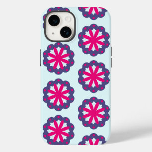 Purple and pink floral shapes illustration Case-Mate iPhone 14 case