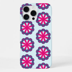 Purple and pink floral shapes illustration iPhone 16 pro max case