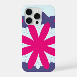 Purple and pink floral shapes illustration iPhone 15 pro case