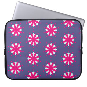 Purple and pink floral shapes illustration laptop sleeve